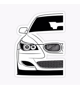 E60 Ön Kısım Resmi Cam Sticker Yapıştırma 16CM 2 Adet