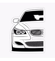 E60 Ön Kısım Resmi Cam Sticker Yapıştırma 16CM 2 Adet