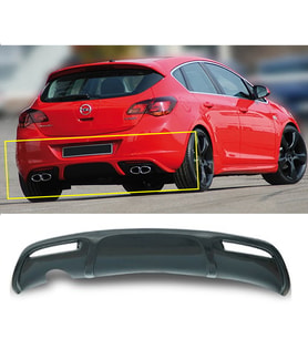 Opel Astra J HB irmsicher Arka Ek Difüzör Parlak Siyah 2009 2010 2011 2012 Arka-difizör-bodykit-ek