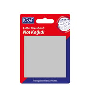KRAF 7676TR YAPIŞKANLI NOT KAĞIDI 50yp.76x76mm. ŞEFFAF GRİ