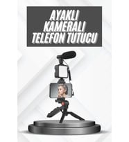 Telefon Tutucu Mikrofonlu Işıklı Youtuber Video Kayıt