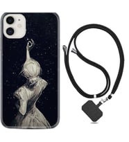 Apple iPhone 11 12 13 Mini Kılıf Boyun Askılı Silikon Star Woman 1332