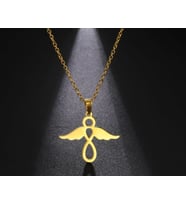 Dizayn Silver Sonsuzluk Detaylı Melek Kanadı Gümüş Kadın Kolye