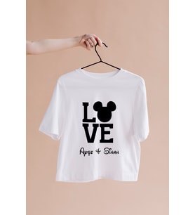 Aşk Love Sevgili Tasarımlı Tişört Kişiye Özel ( Unisex - Büyük - Çocuk )