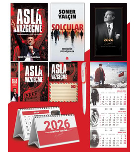 Asla Vazgeçme - Ayraç - Kartpostal - Poster - Sarmal -  2026 Ajanda İstikbal - Sakarya Duvar Takvimi - Masa Takvimi