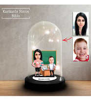Kişiye Özel Karikatür Öğretmeni ve Öğrenci Tasarımlı Fanus Biblo, Öğretmene Hediye, Öğretmenler Günü, Öğretmenler Günü Hediyesi,, FN251