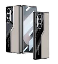 Galaxy Z Fold 6 Kılıf Ultra İnce Kamera Korumalı PC + Deri Arka Yüzey Zore Kıpta Poligan Kapak