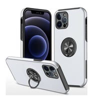 Apple İphone 12 Pro Kılıf Elit Yüzüklü Kapak - Gümüş