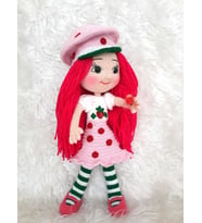 Çilek Kız Amigurumi Organik Oyuncak