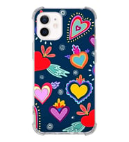 PrintiFy Apple iPhone 12 Mini Uyumlu Retro Color 3 Baskılı Şeffaf Köşe Korumalı Antişok Kılıf
