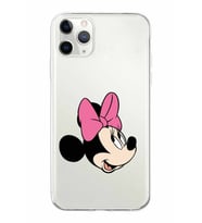 Apple iPhone 11 ProMax Uyumlu Kapak Minnie Mouse Tasarımlı Şeffaf Silikon Kılıf