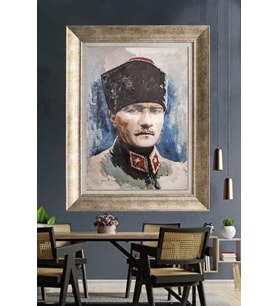 Gümüş Çerçeveli Atatürk Tablo za148
