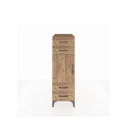 Kronos Dolap 2 Raflı 4 Çekmeceli Tek Kapaklı 44x59x134 Çam-Çam