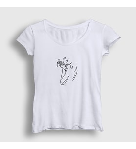 Presmono Kadın Beyaz Kiss V2 Valentine's Day Sevgililer Günü T-Shirt 285588tt (Beyaz)