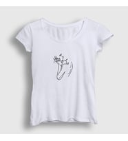 Presmono Kadın Beyaz Kiss V2 Valentine's Day Sevgililer Günü T-Shirt 285588tt (Beyaz)