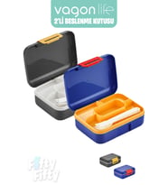 Vagonlife 2’li Beslenme Kutusu  ( Seçtiğiniz Renkte 2 Adet Gönderilir ) (Siyah-Mavi)