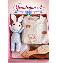Yenidoğan Bebek Hediye Tulum Kutusu Oyuncaklı Premium Erkek Bebek Set
