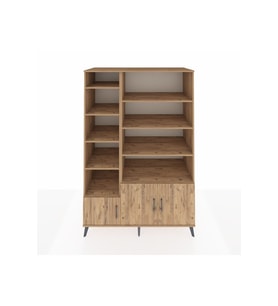 Kronos Dolap 10 Raflı 3 Kapaklı 132x59x195 Çam-Çam/Çam