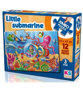 KS Games 12 Parça Küçük Denizaltı Erkek Çocuk Jumbo Maxi Puzzle - 3 Yaş Üzeri - 31006