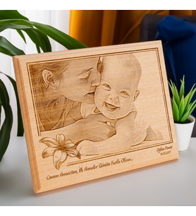 Anneme İlk Anneler Günü Hediyesi Ahşapfoto (Çok Renkli)