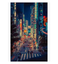 Uzakta - Japonya Gecesi Fotoğraf Tablo Ahşap Poster Dekoratif