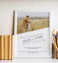 Kişiye Özel Fotoğraflı Sevgiliye Hediye 20x30 - 30x40 cm Mesajlı Çerçeveli Poster (Beyaz)
