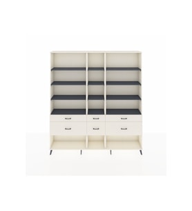 Arges Dolap 12 Raflı 6 Çekmeceli  220x30x243 Aytaşı-Antrasit/Aytaşı