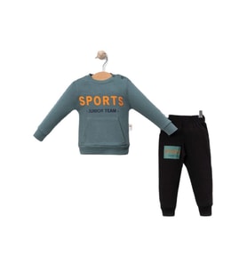KIDDIMAX BABY 227CH Erkek Bebek Sport Baskılı Petrol Eşofman Takımı  (Karışık)