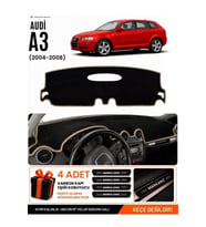 e-biz AUDI A3 (2004-2008) Uyumlu Torpido Koruma, Torpido Örtüsü, Torpido Kılıfı - Siyah-Bej - AU002