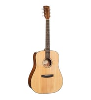 Cort EARTH60NAT Masif Ladin Kapaklı Akustik Gitar (Başlangıç/Orta Seviye)  Dreadnought Kasa Formu, Natürel Parlak Bitiş ve Geleneksel Akustik Tonlar