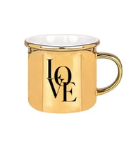 Porselen Altın Enamel Kupa Bardakı-baskı dahil-3 adet