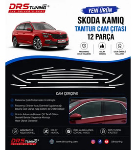 Skoda Kamiq 2019+ Krom Cam Çerçevesi 12 Parça