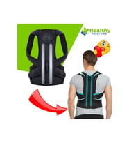 Bel Sırt Balenli Ortopedik Omuz Korsesi Unisex Çift Balenli Dik Duruş Kamburluk Önleyici Siyah