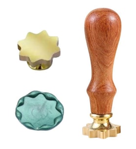 Boş Mum Mühür Pirinç Damga Başlığı Sekizgen Yıldız 24x284mm