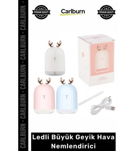 Özel Üretim Sessiz Taşınabilir Ultrasonic USB Şarjlı Dekoratif Ledli Büyük Geyik Hava Nemlendirici