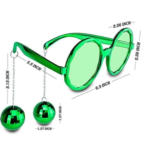 Disko Toplu Küpeli Parti Gözlüğü Yeşil Renk