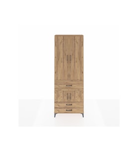 Arges Dolap 5 Raflı 3 Çekmeceli 4 Kapaklı 88x30x243 Çam-Çam