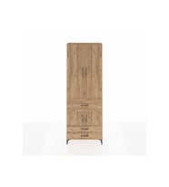 Arges Dolap 5 Raflı 3 Çekmeceli 4 Kapaklı 88x30x243 Çam-Çam