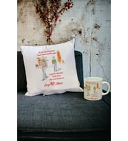 Sevgiliye En Güzel Hediye Kupa Bardak ve Yastık Set 009 (Beyaz)