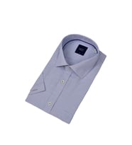 Erkek Klasik Kuşgözü Desen Kısa Kol Gömlek 9404 BGL-ST04573 (Mavi)