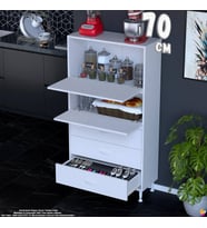 Eliusta More 70 cm Çok Amaçlı Organizer Mutfak Kiler Banyo 2 Kapaklı 3 Çekmeceli Mutfak Dolabı 70x150x32 cm
