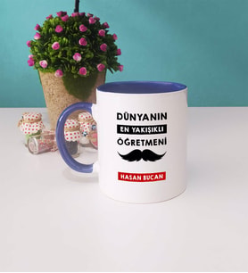 Dünyanın En Yakışıklı Öğretmeni Kupa Bardak Lacivert