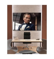Atatürk Cam Tablo Yapay Zeka Modern Ev Ofis Salon Kurum Hediyelik Tablo (Çok Renkli)
