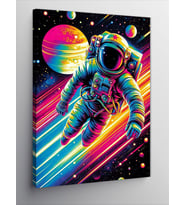 Kanvas Tablo Neon Astronot