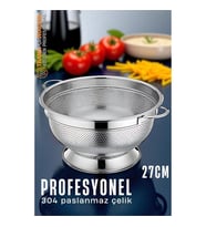 Ayaklı Kevgir - 304 Paslanmaz Çelik Profesyonel Ayaklı Süzgeç 27 Cm