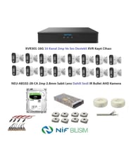 Neutron 2mp 16 kameralı Sesli Dış ortam AHD Full Kamera Seti 500GB Disk XVR301-16G NEU-AB102-28-CA