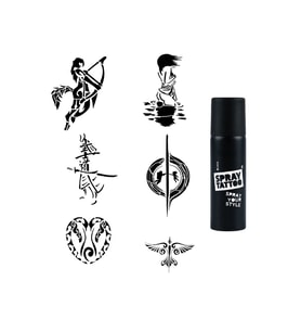 Aşk ve karadelik Spray Tattoo Geçici Dövme Seti Dark Siyah Sprey