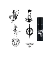 Aşk ve karadelik Spray Tattoo Geçici Dövme Seti Dark Siyah Sprey