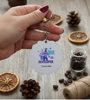 Kişiye Özel Developer Anahtarlık Mühendisler Günü Hediyesi (Bej)