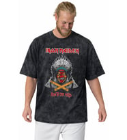 Tasarım Iron Maiden Rock Metal Müzik Grubu Baskılı Unisex Oversize Vintage Yıkamalı Tişört